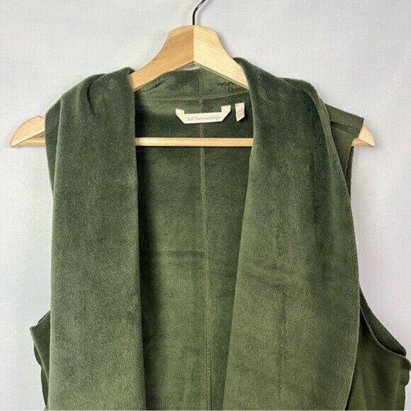 Soft Surroundings Vienna Moss Forest Green Mid Length Vest L - Picture 3 of 4